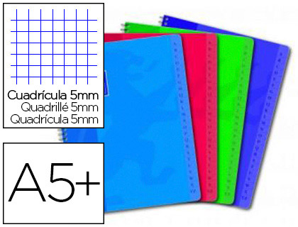 RPERTOIRE OXFORD RELIURE INTGRALE COUVERTURE LAVABLE TOUCHES PLASTIFIES 170X220MM 180 PAGES 90G 5X5MM ASSORTIS