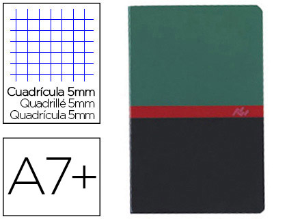 CARNET PIQU CONQURANT SEPT PAPIER SURFIN 70G COUVERTURE CARTE COUCHE VERNIE 250G 9X14CM 96 PAGES 5X5MM