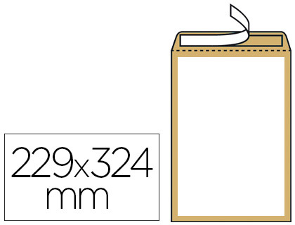 POCHETTE GPV DOS CARTON 500G KRAFT BLOND 120G ANTI-PLI C4 229X324MM BOTE 100 UNITS
