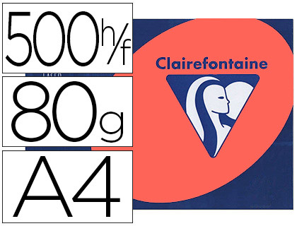 PAPIER COULEUR CLAIREFONTAINE TROPHE MULTIFONCTION A4 80G/M2 COULEURS VIVES PCHE PAQUET 500 FEUILLES