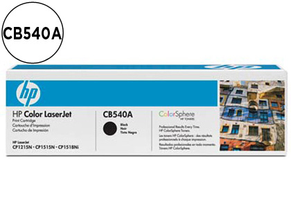 TONER LASER HP 125A CB540A POUR COLOR LASERJET CM1312/CP1205/1210/1215/1510/1515/N/1518 COULEUR NOIR 2200P