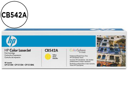TONER LASER HP 125A CB542A POUR COLOR LASERJET CM1312/CP1205/1210/1215/1510/1515/N/1518 COULEUR JAUNE 1400P