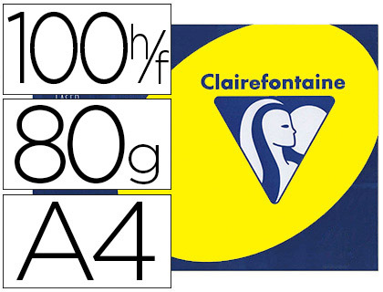 PAPIER COULEUR CLAIREFONTAINE TROPHE PERSONAL PAPER PACK A4 80G/M2 JAUNE FLUORESCENT PAQUET 100 FEUILLES UNICOLORES