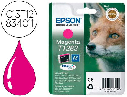 CARTOUCHE EPSON T1283 JET D'ENCRE C13T12834010 COULEUR MAGENTA 140P