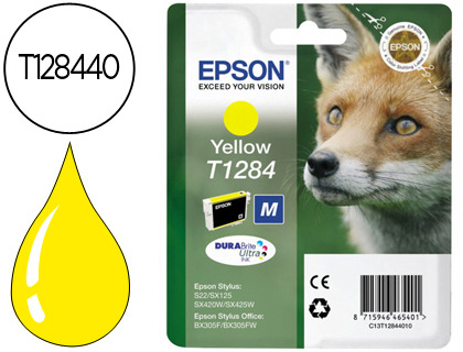 CARTOUCHE EPSON T1284 JET D'ENCRE C13T12844010 COULEUR JAUNE 225P