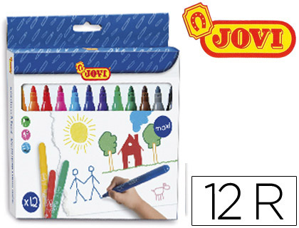 FEUTRE COLORIAGE JOVI MINE 14MM LONGUEUR 135MM POINTE LARGE POCHETTE 12 UNITS