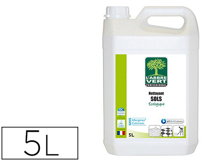 NETTOYANT SOL ARBRE VERT CONCENTR DILUER CARRELAGE TOMETTES PLASTIQUES PARQUETS VITRIFIS AUTO-LAVEUSE ROMARIN BIDON 5L