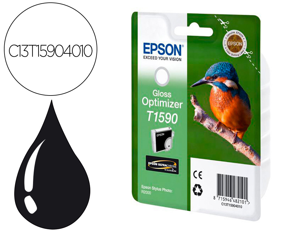 CARTOUCHE EPSON T1590 JET ENCRE C13T15904010 OPTIMISEUR BRILLANCE