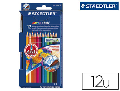 CRAYON COULEUR STAEDTLER NORIS CLUB AQUARELL MINE 3MM ABS ANTI-CASSE PINCEAU INCLUS COLORIS VIFS TUI CARTON 12 UNITS