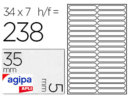 TIQUETTE ADHSIVE APLI AGIPA BUREAU 5X35MM POCHETTE 238 UNITS