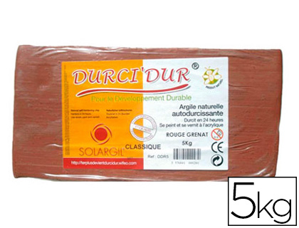ARGILE AUTODURCISSANTE SOLARGIL DURCI'DUR COLORIS ROUGE PAIN 5KG