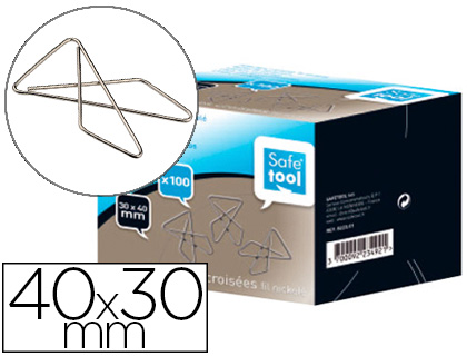 ATTACHE CROISE SAFETOOL GANTE 40X30MM BOTE CARTON 100 UNITS