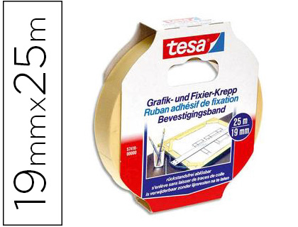 ADHSIF DE MASQUAGE TESA RUBAN KREPP BUREAU D'TUDES STUDIOS GRAPHIQUES SUPPORTE HAUTES TEMPRATURES 19MMX25M