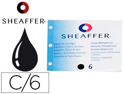 CARTOUCHE SHEAFFER COURTE ENCRE NOIRE TUI 6 UNITS