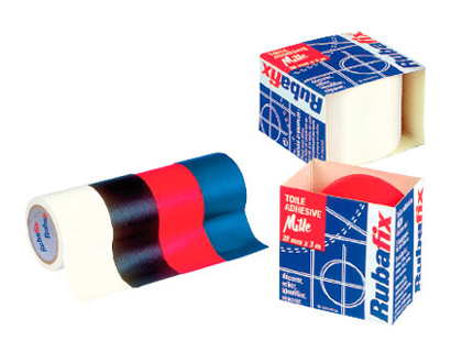 TOILE ADHSIVE RUBAFIX MILLE TOILE COTON PLASTIFIE GRAND TEINT IMPERMABLE CRITURE POSSIBLE 50MMX3M COLORIS NOIR