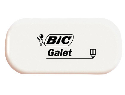 GOMME BIC GALET CAOUTCHOUC SYNTHTIQUE DOUCE POUR CRAYONS ET MINES GRAPHITE FORME LONGUE