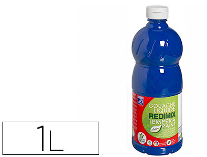 GOUACHE LEFRANC BOURGEOIS LIQUIDE REDIMIX NON TOXIQUE FLUIDE COUVRANTE PRTE  L'EMPLOI BLEU OUTREMER FLACON 1000ML