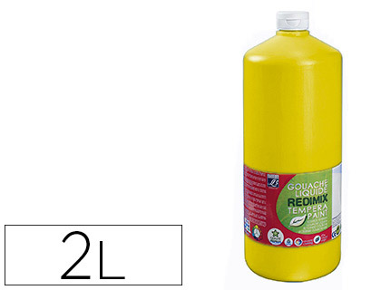 GOUACHE LEFRANC BOURGEOIS LIQUIDE REDIMIX NON TOXIQUE FLUIDE COUVRANTE PRTE  L'EMPLOI JAUNE PRIMAIRE FLACON 2000ML
