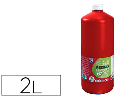 GOUACHE LEFRANC BOURGEOIS LIQUIDE REDIMIX NON TOXIQUE FLUIDE COUVRANTE PRTE  L'EMPLOI ROUGE PRIMAIRE FLACON 2000ML