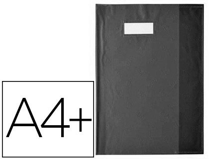 PROTGE-CAHIER ELBA STYL'SMS PVC OPAQUE 12/100E SANS PHTALATES PORTE-TIQUETTE ET TIQUETTE A4+ 240X320MM NOIR