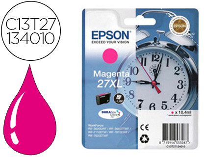 CARTOUCHE EPSON T2713 JET D'ENCRE C13T27134010 COULEUR MAGENTA HAUTE CAPACIT 1100P