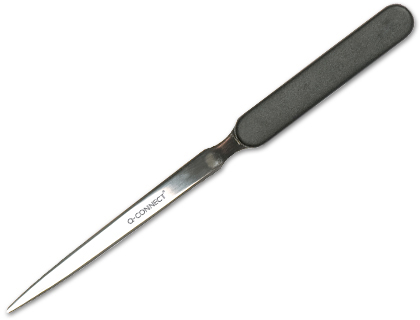 OUVRE-LETTRES Q-CONNECT MANCHEPLASTIQUE NOIR LAME CHROME   LONGUEUR 190MM