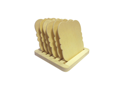 SOUS-VERRES FANTAISIE BOIS  DCORER 11.5X11.5X3CM