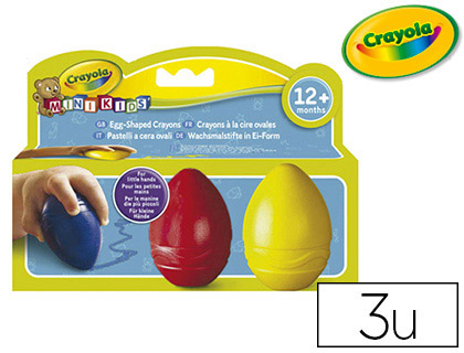 CRAYON CIRE CRAYOLA FORME OEUF MAXI COLORIS ASSORTIS NOIR BLEU ROUGE TUI 3 UNITS