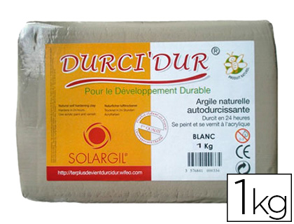 ARGILE AUTODURCISSANTE SOLARGIL DURCI'DUR COLORIS BLANC PAIN 1KG
