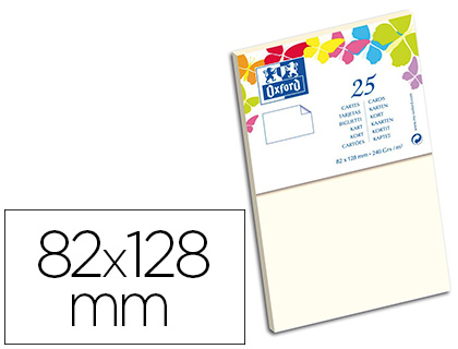 CARTE OXFORD VLIN 82X128MM 240G COLORIS VANILLE TUI 25 UNITS