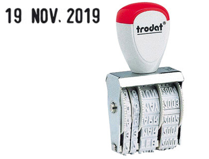 TAMPON DATEUR TRODAT 1020 ENCRAGE SPAR CHANGEMENT PAR MOLETTE DATE 5MM UTILISATION AVEC TAMPON ENCREUR