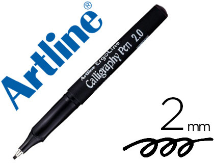 MARQUEUR ARTLINE CALLIGRAPHIE LARGEUR TRAIT 2MM POINTE FIBRE ENCRE BASE EAU SANS XYLNE PRISE ERGONOMIQUE COLORIS NOIR
