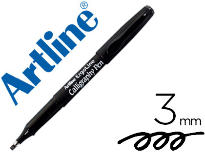 MARQUEUR ARTLINE CALLIGRAPHIE LARGEUR TRAIT 3MM POINTE FIBRE ENCRE BASE EAU SANS XYLNE PRISE ERGONOMIQUE COLORIS NOIR