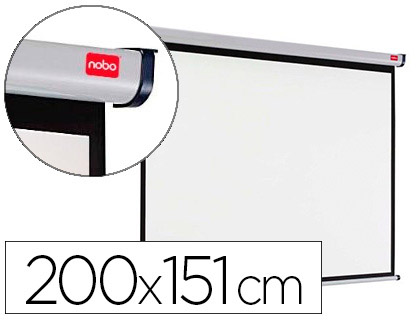 CRAN PROJECTION NOBO MURAL FORMAT 16/10 2 FIXATIONS MUR OU PLAFOND ESCAMOTABLE POIDS 7.22KG 200X151CM
