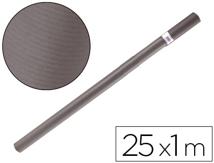 PAPIER KRAFT LIDERPAPEL 65G/M2 UNICOLORE GRIS FER ROULEAU 1X25M