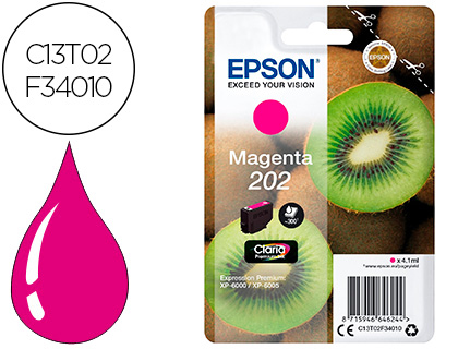 CARTOUCHE EPSON JET D'ENCRE 202 COULEUR MAGENTA 300P