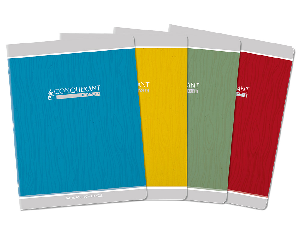 CAHIER CONQUERANT CLASSIQUE AGRAFE 170X220 96 PAGES 90G   SEYES RECYCLE