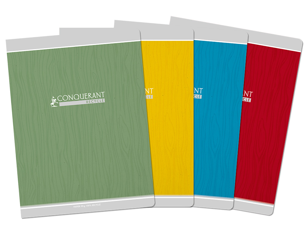 CAHIER CONQUERANT CLASSIQUE AGRAFE 240X320 96 PAGES 90G   SEYES RECYCLE