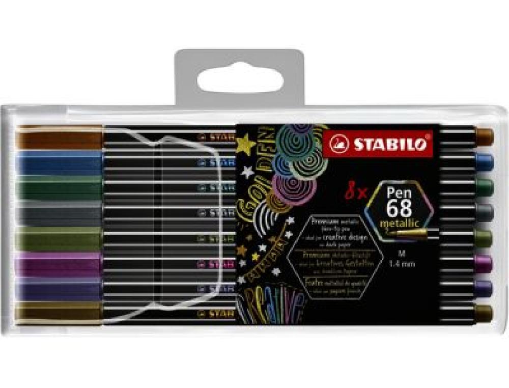 FEUTRE STABILO METALLISES STABILO PEN 68 METALLIC       POCHETTE DE 8