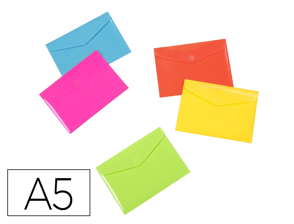 PRESENTOIR VIQUEL POCHETTE ENVELOPPE RAINBOW PASTEL A5 250X180MM PP 2/10E BRILLANT FERMETURE RABAT ET VELCRO COLORIS ASS