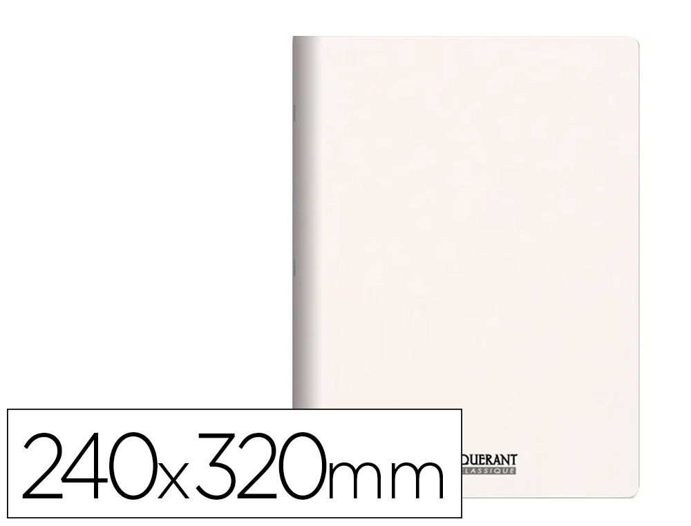 CAHIER CONQUERANT PERSONNALISABLE AGRAFE 240X320MM 96 PAGES REGLURE UNIE 90G COUVERTURE   CARTE BRUT