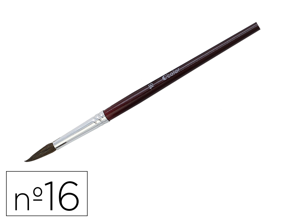 PINCEAU O'COLOR POILS PONEY N16 IDEAL GOUACHE ET AQUARELLE VIROLE ALUMINIUM MANCHE BOISLAQUE LOT 10 UNITES