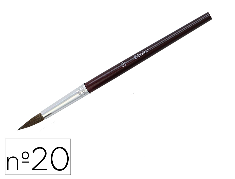 PINCEAU O'COLOR POILS PONEY N20 IDEAL GOUACHE ET AQUARELLE VIROLE ALUMINIUM MANCHE BOISLAQUE LOT 10 UNITES