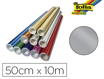 ROULEAU PAPIER FOLIA MTALLIS UNI 50CMX10M 1 FACE COLORIS ARGENT