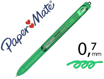 STYLO-BILLE PAPER MATE INKJOY GEL RTRACTABLE CRITURE MOYENNE 0.3MM ENCRE DOUCE GRIP COLORIS VERT
