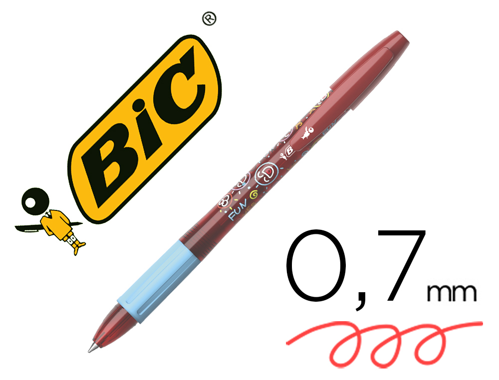 STYLO-BILLE BIC GELOCITY ILLUSION POINTE MOYENNE 0.7MM ENCRE GEL EFFAABLE ET RECHARGEABLE COLORIS ROUGE