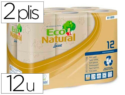 PAPIER TOILETTE CONATURAL RECYCL CERTIFICATION COLABEL 2 PLIS 200 FEUILLES 8 PAQUETS DE12 ROULEAUX