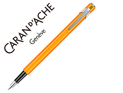 STYLO-PLUME CARAN D'ACHE 840 POP LINE CORPS ALUMINIUM PLUME MOYENNE COLORIS ORANGE TUI