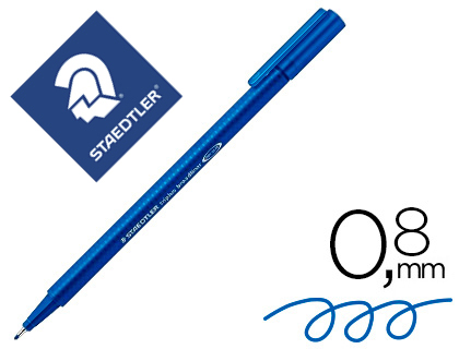 STYLO-FEUTRE STAEDTLER TRIPLUS BROADLINER 338 CRITURE ET COLORIAGE POINTE MOYENNE 0.8MM ENCRE DRY SAFE COLORIS BLEU