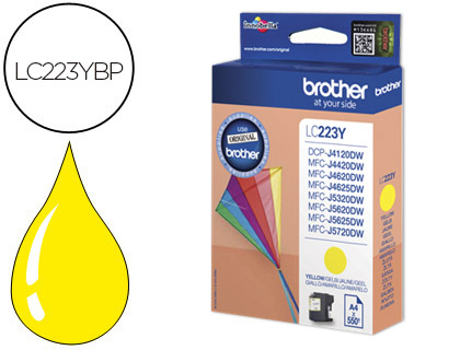 CARTOUCHE BROTHER JET D'ENCRE ORIGINALE LC223Y COULEUR JAUNE